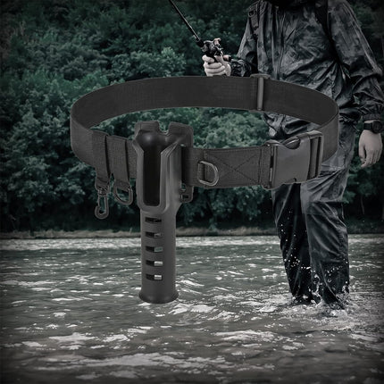 Fishing Wading Belt Rod Holder Adjustable Wader Fishing Waist Belt Fly Fishing