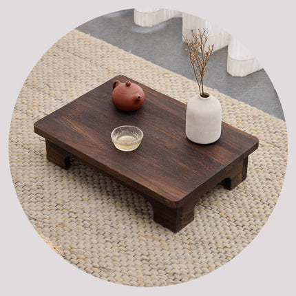 Solid Wood Low Tatami Coffee Table 50cm Japanese Floor Tea Table for Bay Window