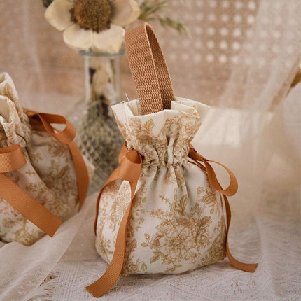 10pcs Candy Bags Wedding Canvas Drawstring Bags Party Favor Gift Bags for Candy