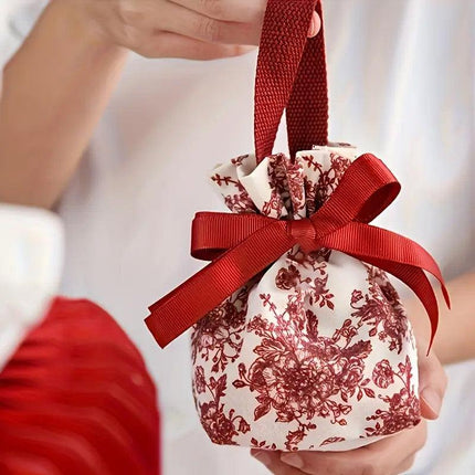 10pcs Candy Bags Wedding Canvas Drawstring Bags Party Favor Gift Bags for Candy