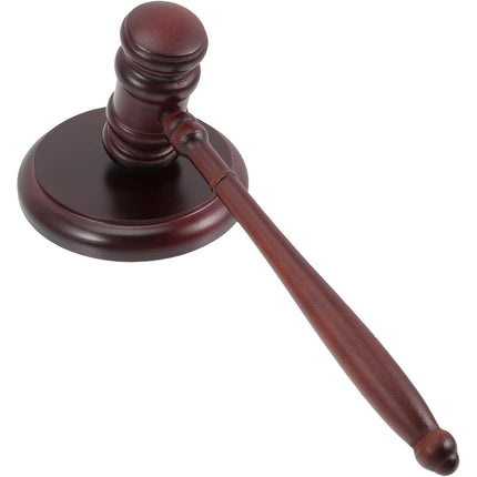 Wooden Gavel Sound Block Judge Lawyer Auction Courtroom Handcrafted Justice Tool