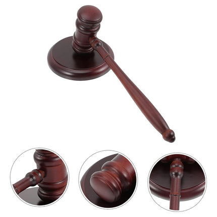Wooden Gavel Sound Block Judge Lawyer Auction Courtroom Handcrafted Justice Tool