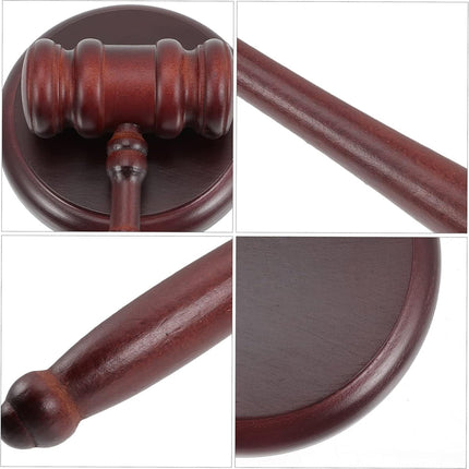 Wooden Gavel Sound Block Judge Lawyer Auction Courtroom Handcrafted Justice Tool