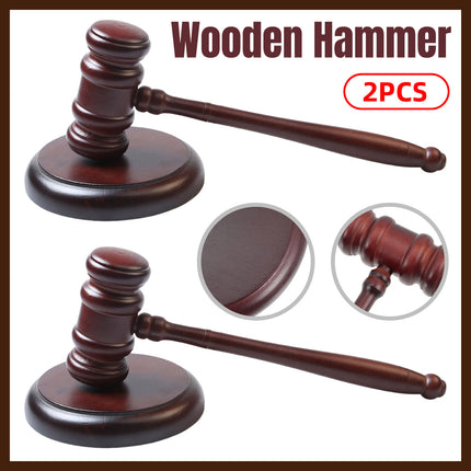 Wooden Gavel Sound Block Judge Lawyer Auction Courtroom Handcrafted Justice Tool