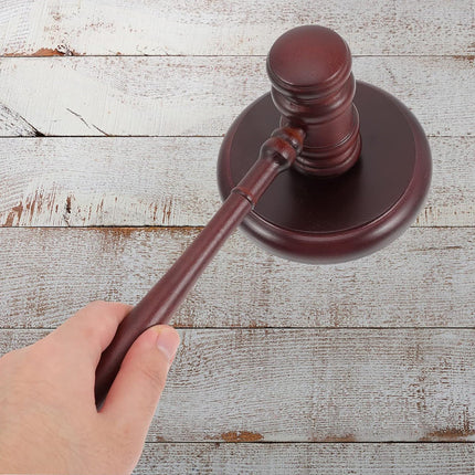 Wooden Gavel Sound Block Judge Lawyer Auction Courtroom Handcrafted Justice Tool