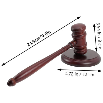 Wooden Gavel Sound Block Judge Lawyer Auction Courtroom Handcrafted Justice Tool