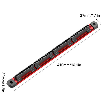Magnet Strip Bit Holder 40 Slots Space Saving for Drill Bits Garage Workshop Use