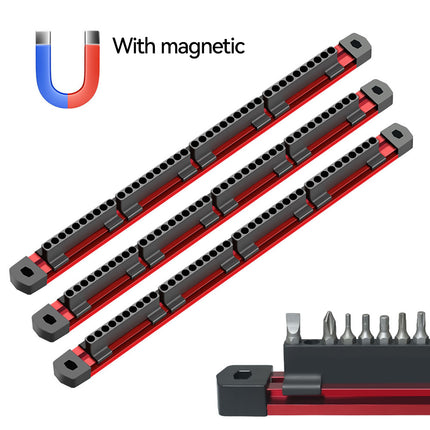 Magnet Strip Bit Holder 40 Slots Space Saving for Drill Bits Garage Workshop Use