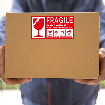Fragile Warning Self Adhesive Sticker For Express Shipping Courier Alert Use