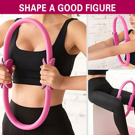Multicolor Yoga Circle Crescent Handle Pilates Ring for Body Toning Exercise