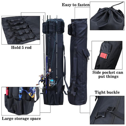 Multifunctional Cylinder Fishing Rod Bag Outdoor Gear Storage Carry Waterproof