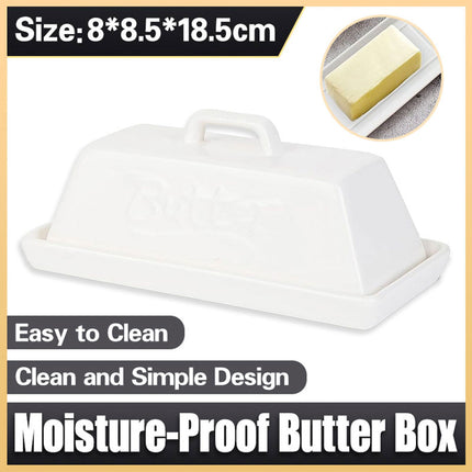 Large Capacity Sealed Ceramic Butter Tank Universal Model With Lid Storage Box