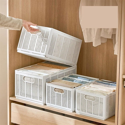 Wardrobe Storage Basket Set Multi-Size Compartment Boxes for Clothes Storage