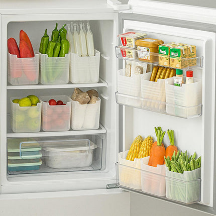 6pcs Fridge Organizer Storage Boxes Clear Plastic Refrigerator Sorting Bins