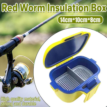 Red Worm Holding Case Fishing Lure Storage Box Live Bait Organizer Container