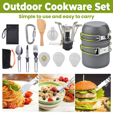 Portable Outdoor Camping Cookware Set for Hiking Picnics Travel Cooking Tools
