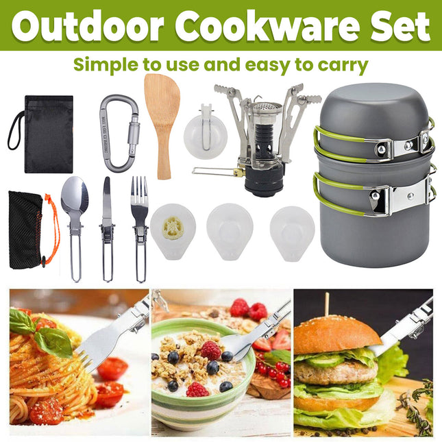Portable Outdoor Camping Cookware Set for Hiking Picnics Travel Cooking Tools