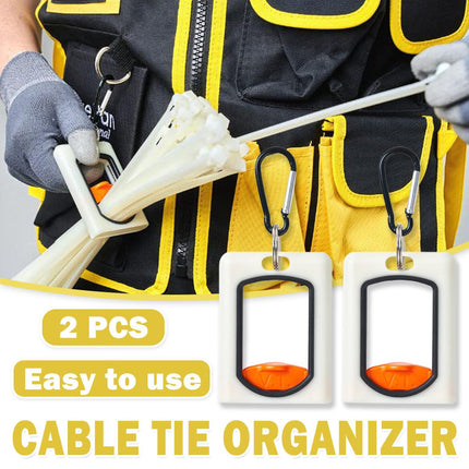 2pcs Square Cable Tie Organizer Fluorescent Portable Holder for Wire Management