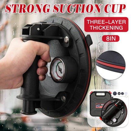 8inch Electric Vacuum Suction Cup Tile Glass Lifter Tool With Gauge And Case