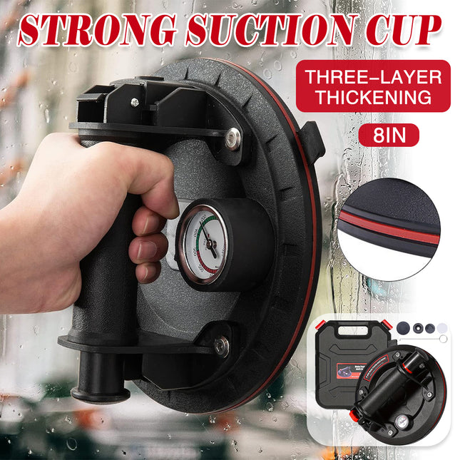 8inch Electric Vacuum Suction Cup Tile Glass Lifter Tool With Gauge And Case