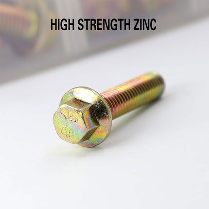 240pcs 8.8 Grade Carbon Steel Flange Hex Bolt Nut Kit M5 M6 M8 with Case