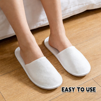 20 Pairs Disposable Non Slip Slippers Brushed Plush Bottom Soft Sole Comfort