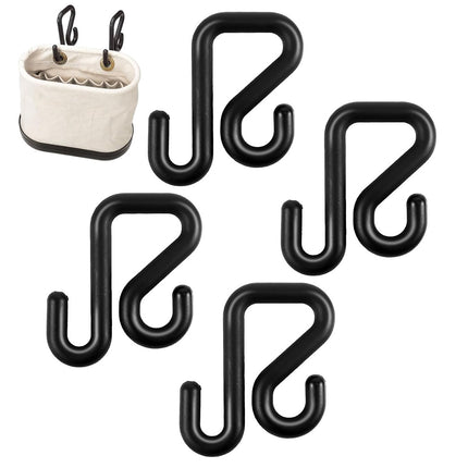 6PCS Aerial Bucket Hook Set S-Shape Black 2 Inch for Garage Workshop Storage