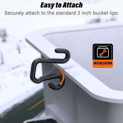 6PCS Aerial Bucket Hook Set S-Shape Black 2 Inch for Garage Workshop Storage