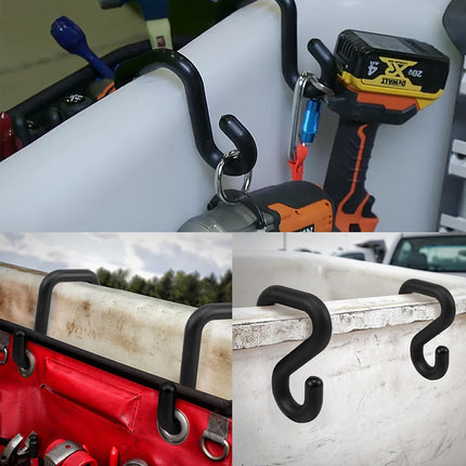 6PCS Aerial Bucket Hook Set S-Shape Black 2 Inch for Garage Workshop Storage