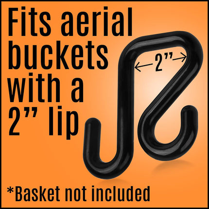 6PCS Aerial Bucket Hook Set S-Shape Black 2 Inch for Garage Workshop Storage