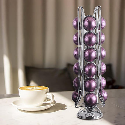 24 Coffee Capsule Holder Rack Storage Stand Pod Display Organizer Shelf Kitchen