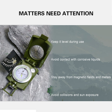 Outdoor High Precision Multi Function Compass Luminous for Hiking Camping Travel