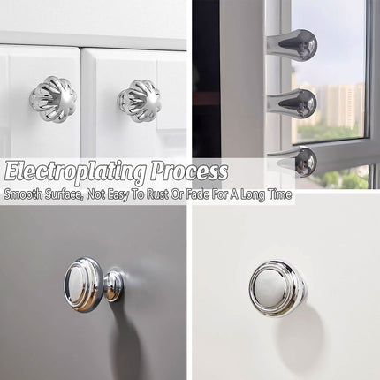 Pure Copper Wardrobe Handle Bright Silver Round Ball Egg Shaped Drawer Pull