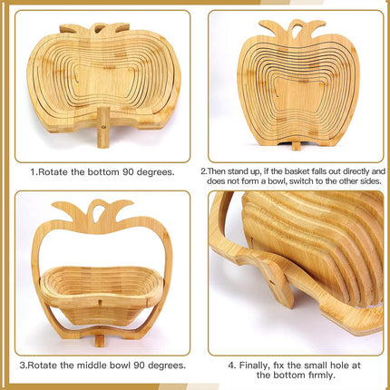 Foldable Bamboo Decorative Basket Collapsible 26x14x30cm Fish Pineapple Elephant