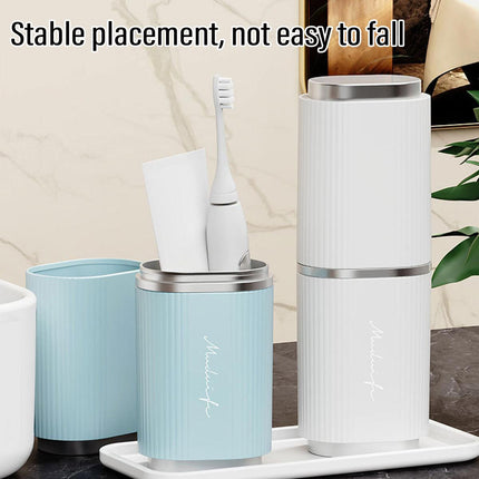 2pcs Travel Toiletry Cup Portable Mouthwash Cup with Lid Brushing Dental Storage