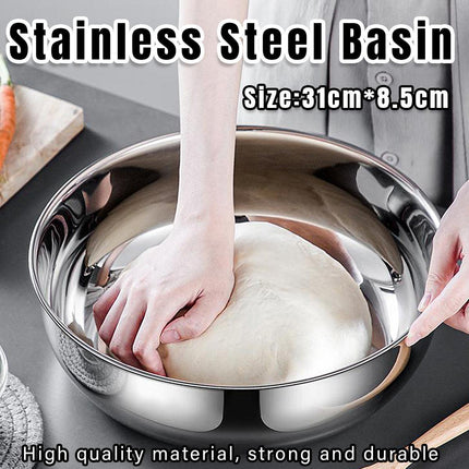 Stainless Steel Kitchen Kneading Bowl Durable Household Baking Cooking Basin