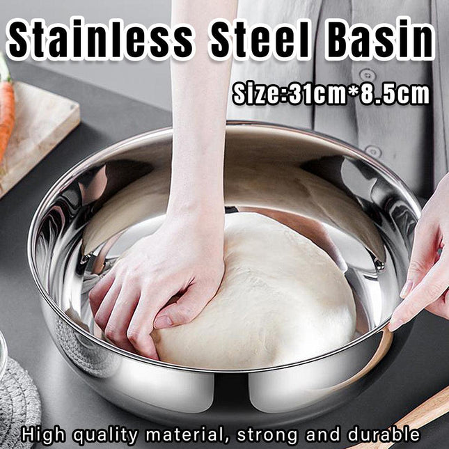 Stainless Steel Kitchen Kneading Bowl Durable Household Baking Cooking Basin