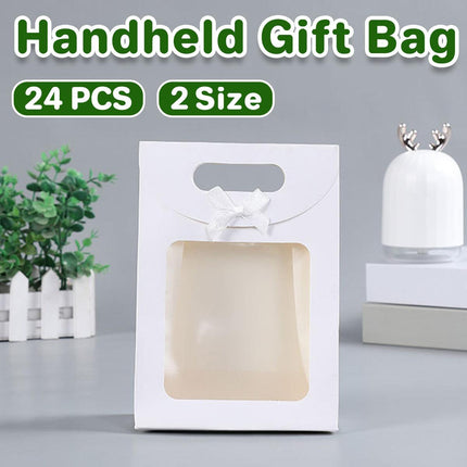 24PCS Bow Flap Tote Bag Reusable Shopping Carry Bag Gift Party Packaging Bag