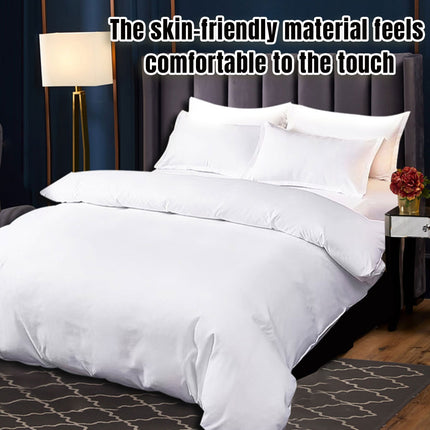 Hotel Quality White Duvet Cover Soft Fabric Bedding Set for Bedroom Motel