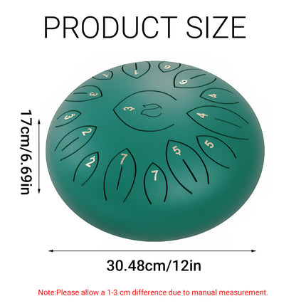 Ethereal Drum Factory 12inch Steel Tongue Drum Hand Disc Percussion Instrument