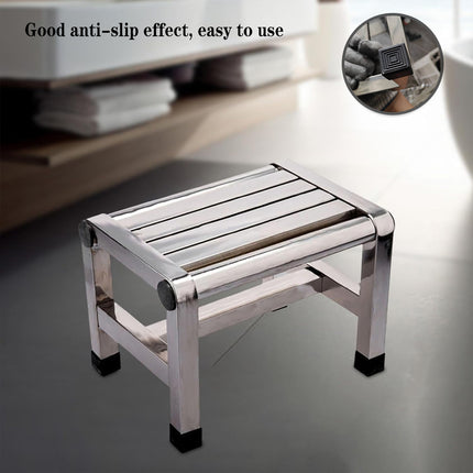 Household Waterproof Stainless Steel Square Stool  Anti Slip Durable SpaceSaving