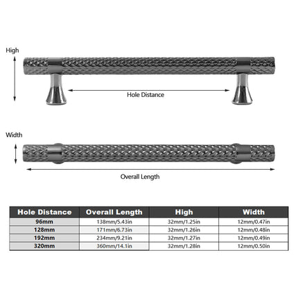 Modern Wardrobe Door Handles Hammer Patterned Drawer Pulls for Cabinet Furniture