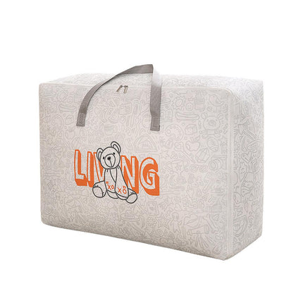 2pcs Cartoon Bear Luggage Organizer Storage Bags Blanket Quilt Closet Box Set