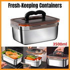 3500ml Stainless Steel Lunch Box Food Storage Container Meal Prep Crisper