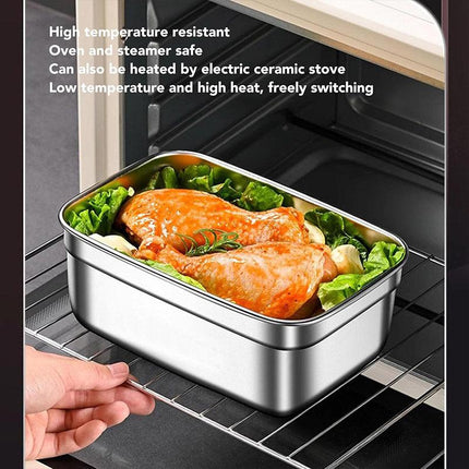 3500ml Stainless Steel Lunch Box Food Storage Container Meal Prep Crisper