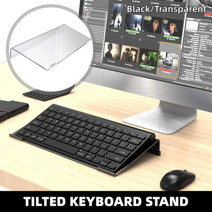 Transparent Tilted Keyboard Stand Bracket Holder for Computer PC Home Office