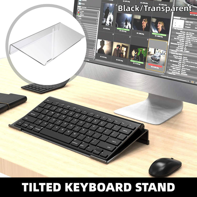 Transparent Tilted Keyboard Stand Bracket Holder for Computer PC Home Office