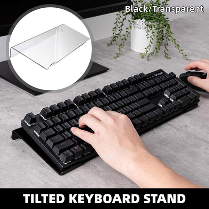 Transparent Tilted Keyboard Stand Bracket Holder for Computer PC Home Office