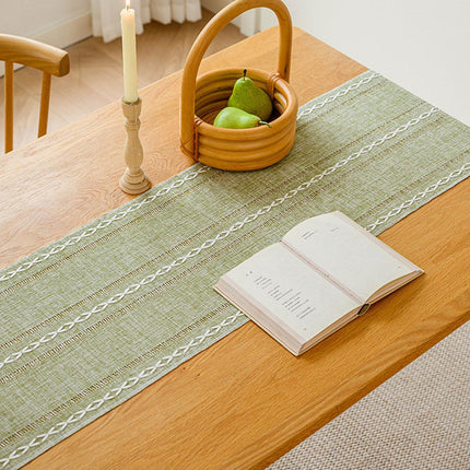 Solid Colour Woven Hollow Fringe Table Runner Home Dining Tablecloth Decoration