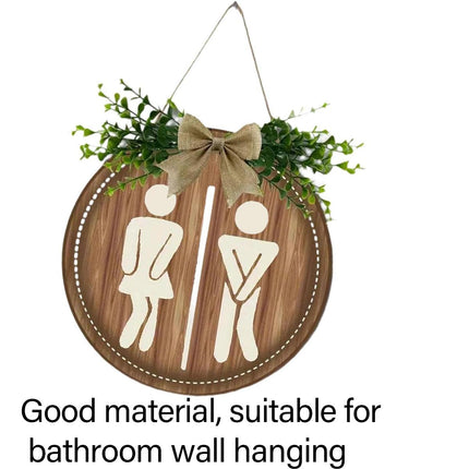 Wooden Toilet Signs Wall Hanging Gender Signage Decorative Bathroom Door Signs